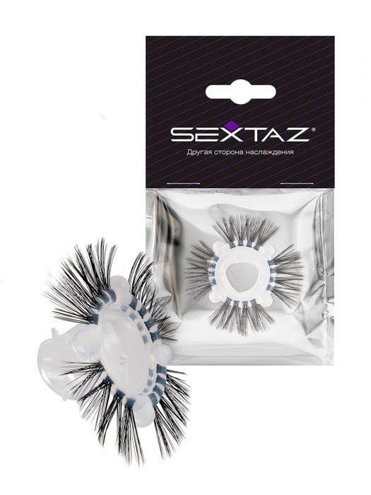 Эластичное эрекционное кольцо с черными «ресничками» - Sextaz - в Калуге купить с доставкой