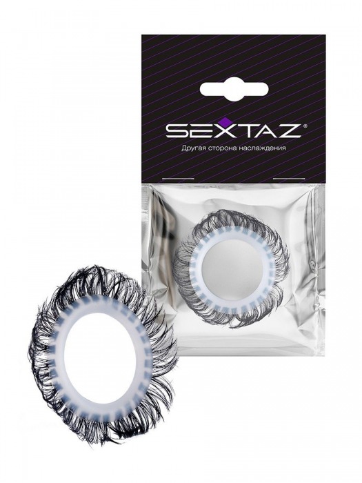Эластичное эрекционное колечко с черными «ресничками» - Sextaz - в Калуге купить с доставкой