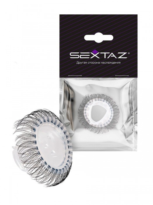 Эластичное эрекционное кольцо с длинными черными «ресничками» - Sextaz - в Калуге купить с доставкой