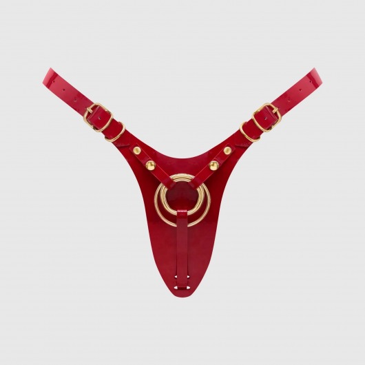 Красный пояс для фиксации насадок Strap-On-Me Leatherette Harness Fabulous - Strap-on-me - купить с доставкой в Калуге