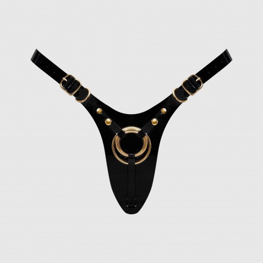 Черный пояс для фиксации насадок Strap-On-Me Leatherette Harness Fabulous - Strap-on-me - купить с доставкой в Калуге