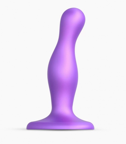 Фиолетовая насадка Strap-On-Me Dildo Plug Curvy size S - Strap-on-me - купить с доставкой в Калуге