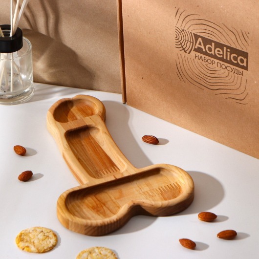 Деревянное блюдо для подачи в форме члена (25 х 16,5 х 1,7 см) - Сима-Ленд - купить с доставкой в Калуге