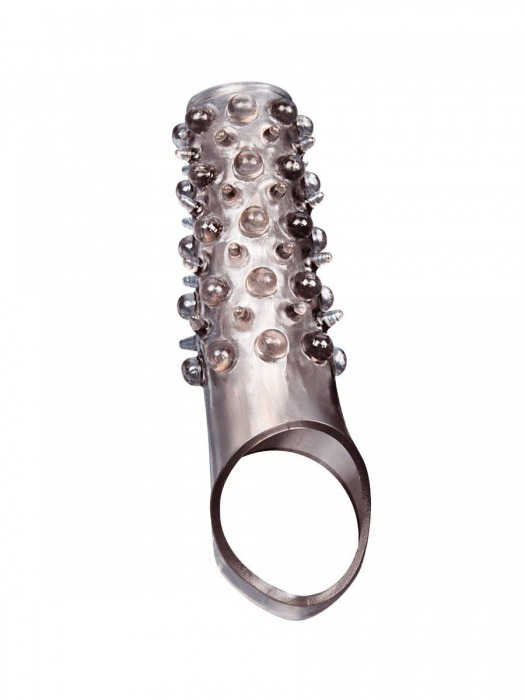 Дымчатая насадка на пенис с шипами и выпуклостями - 12 см. - Sex Expert - в Калуге купить с доставкой