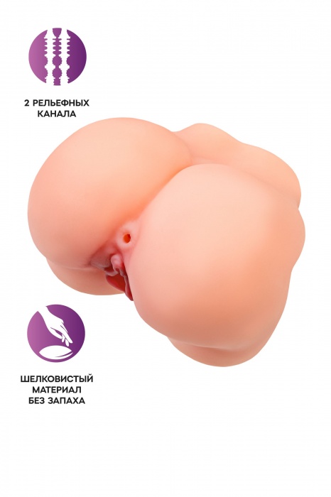 Реалистичный мастурбатор в форме попки с 2 любовными входами - No Name - в Калуге купить с доставкой