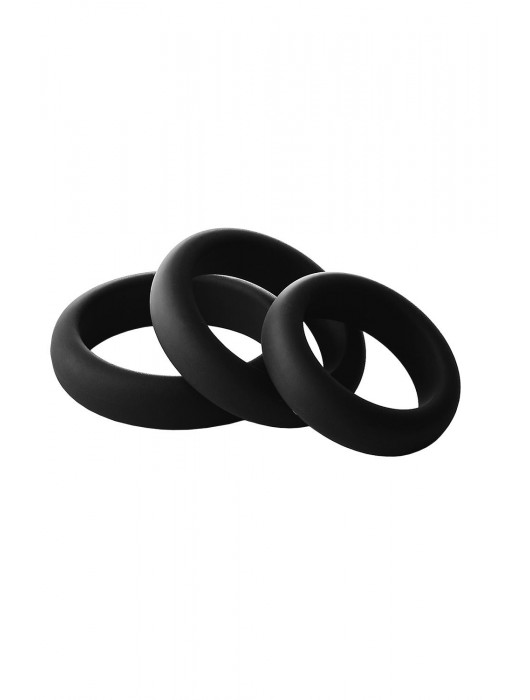 Набор из 3 черных эрекционных колец Smooth Silicone Cockring Pack - Dream Toys - в Калуге купить с доставкой
