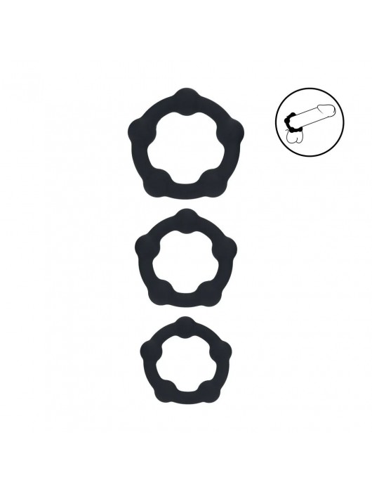 Набор из 3 эрекционных колец Beaded Silicone Cockring Set - Shots Media BV - в Калуге купить с доставкой