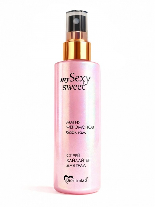 Спрей хайлайтер для тела Sexy Sweet с ароматом бабл-гам, шиммером и феромонами - 200 мл. -  - Магазин феромонов в Калуге