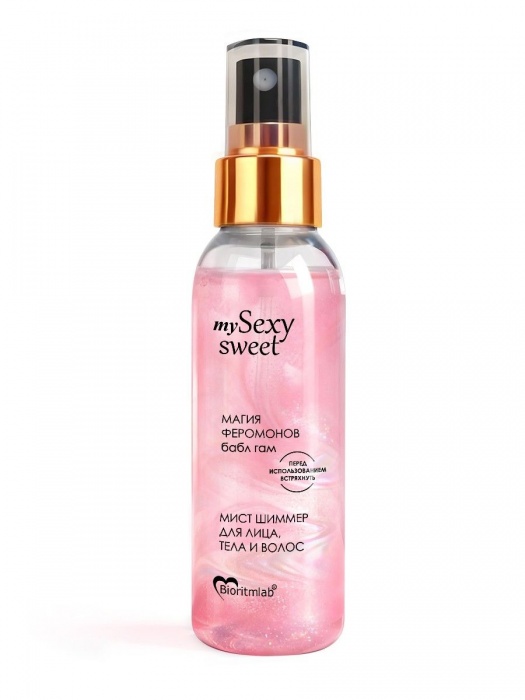 Мист для лица, тела и волос Sexy Sweet с ароматом бабл-гам, шиммером и феромонами - 95 мл. -  - Магазин феромонов в Калуге