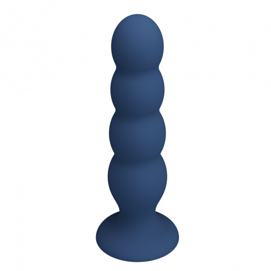 Синий анальный стимулятор со смещенным центром тяжести Silicone Anal Plug XL - 16,5 см. - Baile