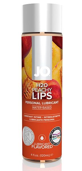 Лубрикант на водной основе с ароматом персика JO Flavored Peachy Lips - 120 мл. - System JO - купить с доставкой в Калуге