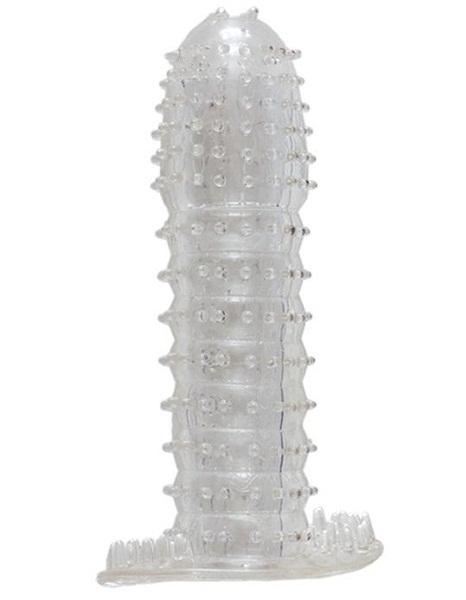 Гелевая прозрачная насадка c шипами - 12 см. - Toyfa Basic - в Калуге купить с доставкой