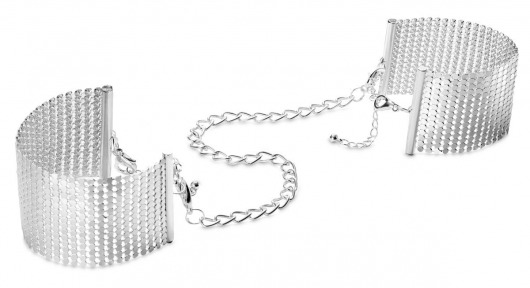 Серебристые наручники-браслеты Desir Metallique Handcuffs - Bijoux Indiscrets - купить с доставкой в Калуге