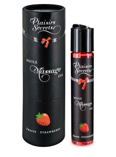 Массажное масло с ароматом клубники Huile de Massage Gourmande Fraise des Bois - 59 мл. - Plaisir Secret - купить с доставкой в Калуге