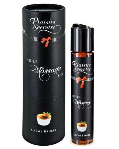 Массажное масло с ароматом крем брюле Huile de Massage Gourmande Creme Brulée - 59 мл. - Plaisir Secret - купить с доставкой в Калуге