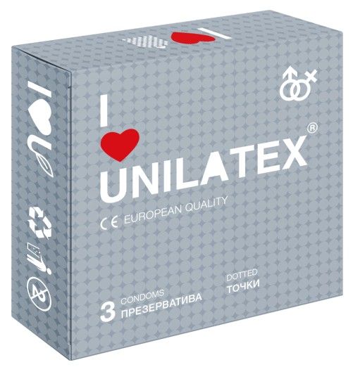 Презервативы с точками Unilatex Dotted - 3 шт. - Unilatex - купить с доставкой в Калуге