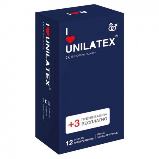 Ультрапрочные презервативы Unilatex Extra Strong - 12 шт. + 3 шт. в подарок - Unilatex - купить с доставкой в Калуге