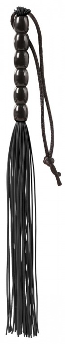 Чёрная мини-плеть из резины Rubber Mini Whip - 22 см. - Blush Novelties - купить с доставкой в Калуге