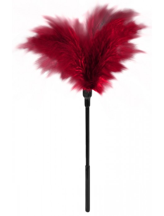 Пластиковая метелочка с красными пёрышками Small Feather Tickler - 32 см. - Blush Novelties - купить с доставкой в Калуге