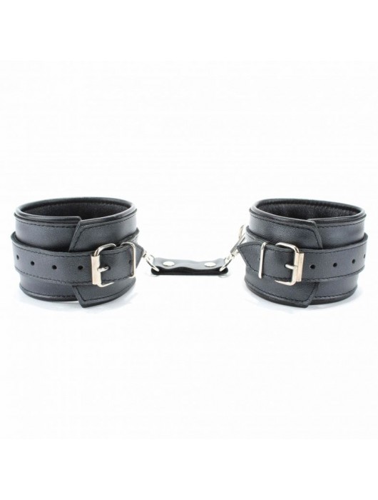 Наручники из гладкой кожи - БДСМ Арсенал - купить с доставкой в Калуге