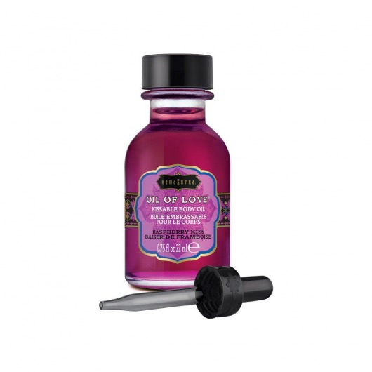Масло для ласк с ароматом малины Oil of Love Raspberry Kiss - 22 мл. - Kama Sutra - купить с доставкой в Калуге