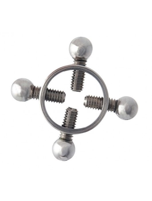 Серебристые зажимы для сосков на винтах - ToyFa - купить с доставкой в Калуге