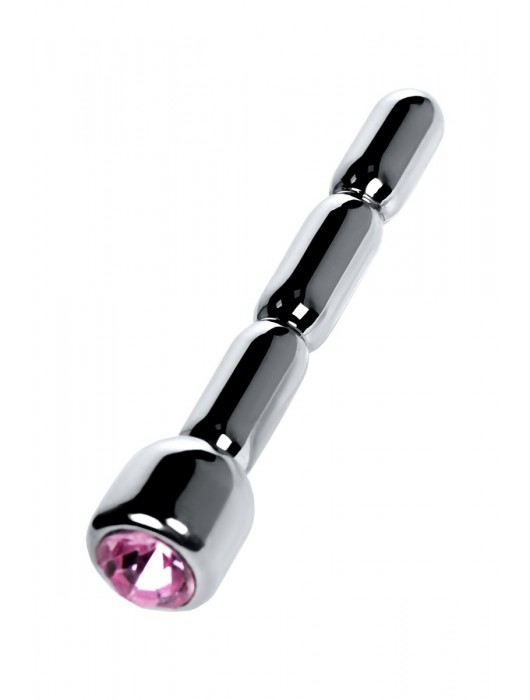 Серебристый уретральный плаг со стразом - 7 см. - ToyFa - купить с доставкой в Калуге