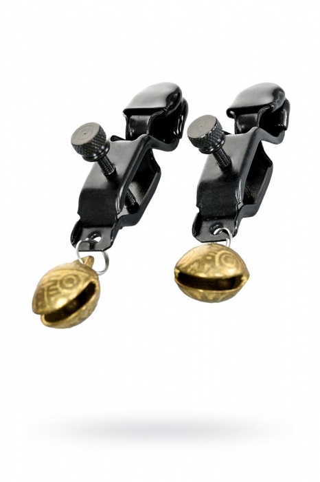 Черно-золотистые зажимы для сосков TOYFA Theatre - ToyFa - купить с доставкой в Калуге