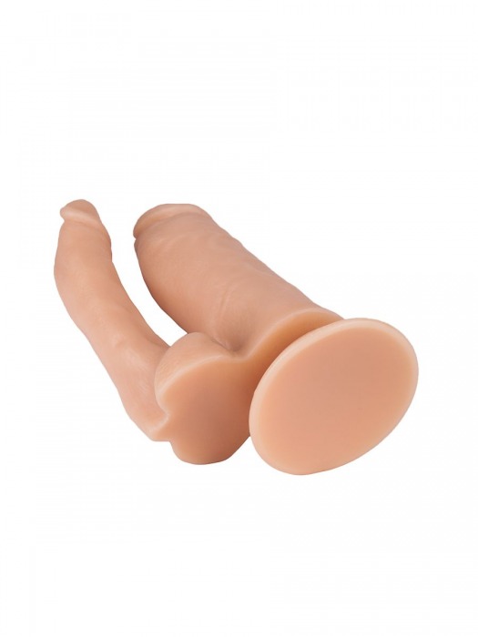 Двойной фаллоимитатор на присоске - 13,5 см. - Джага-Джага