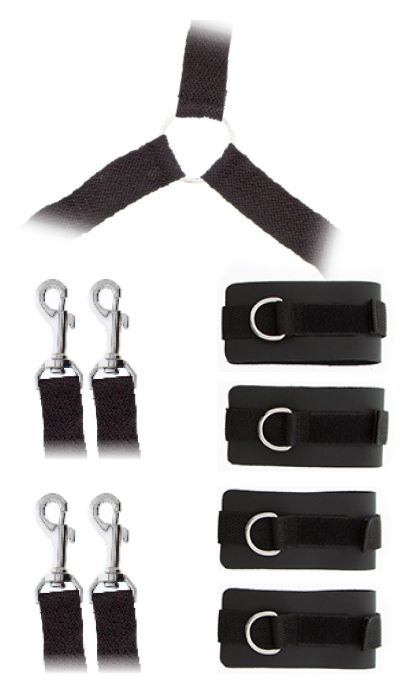 Комплект наручников и поножей LUXURIOUS BED RESTRAINT CUFF SET - Blush Novelties - купить с доставкой в Калуге