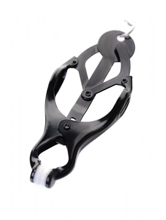 Черно-серебристые зажимы для сосков с кольцом для пениса TOYFA Metal - ToyFa - купить с доставкой в Калуге