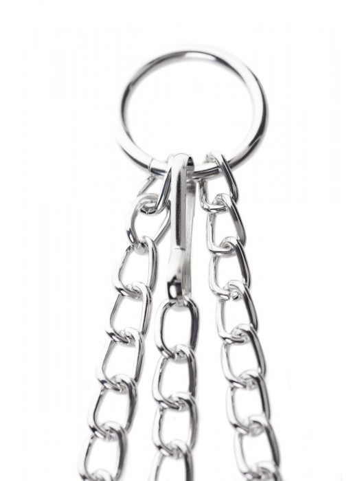 Черно-серебристые зажимы для сосков с кольцом для пениса TOYFA Metal - ToyFa - купить с доставкой в Калуге